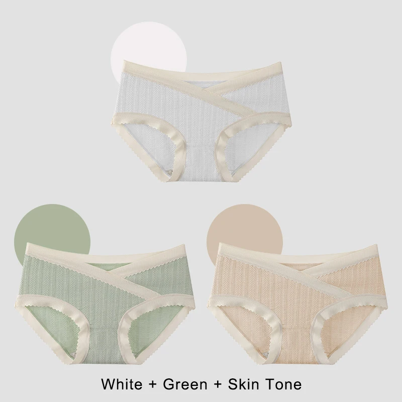 3PCS Soft Briefs V-shaped Abdominal Support Underpanties Pregnancy Childbirth Female Underwear Pregnant Woman Women's Panties