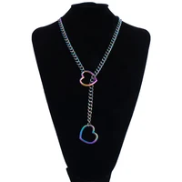 Collier chaîne en forme de cœur pour femmes, ras du cou Punk Rock Goth, accessoires de bijoux 6