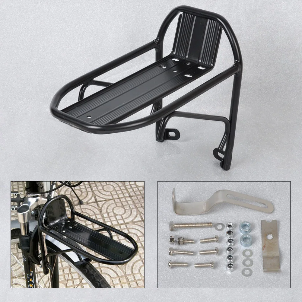 Bike Front Rack Bike Cargo Rack 10KG Load Capacity Bicycle Front Rack Aluminum Alloy Luggage Carrier for Cycling Accessories