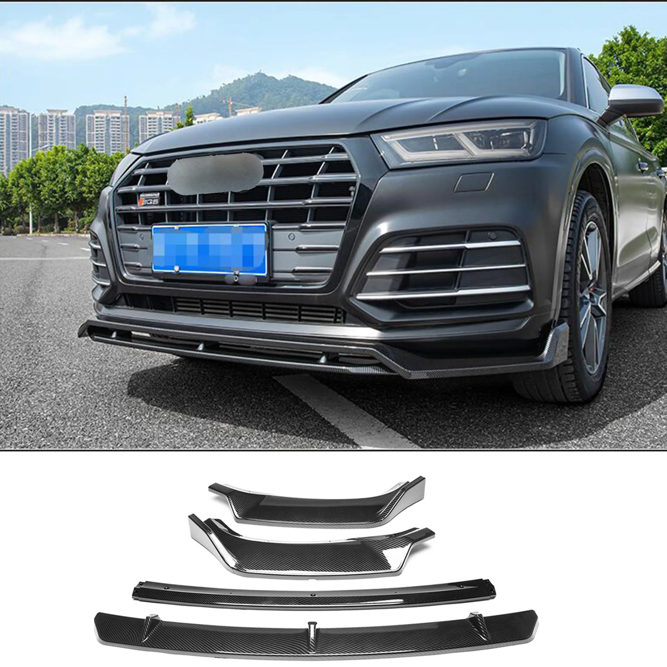 Auto Frontspoiler für Audi Q5 8R 2008-2013 2014 2015 2016 2017,  Frontstoßstange Spoiler Lip Splitter Diffusor, Auto Frontlippe Body Kit  Zubehör,ShinyBlack-B : : Auto & Motorrad