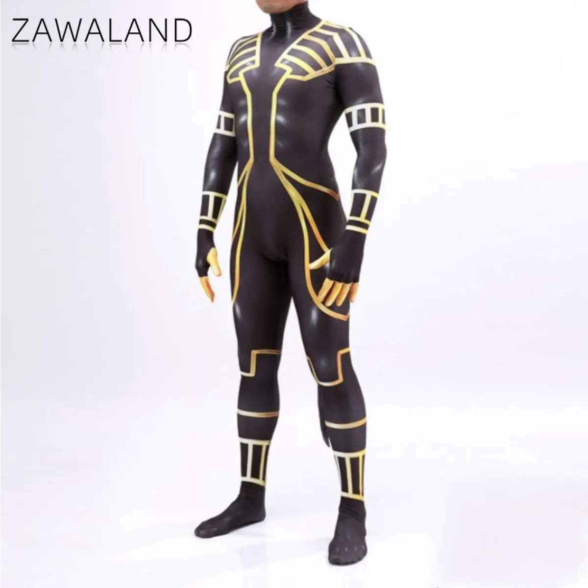 Cosplay Costume Zawaland Anubis Petsuit Men Cosplay Costume with Tail Carnival Purim Zentai Suit