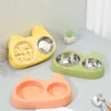 2-in-1 Pet Slow Feeder Bowl with Double Stainless Steel Bowls - Anti-Choking Food & Water Bowl for Dogs/Cats, 5