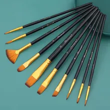 

10 two-color nylon hair mixed head combination brush set watercolor brush manufacturer acrylic brush paint brushes art supplies