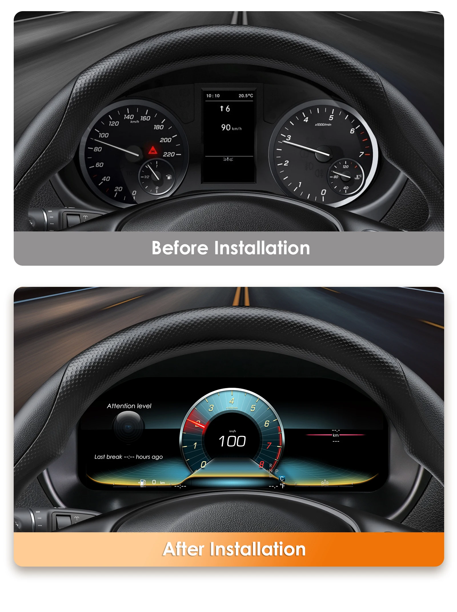 Panel de instrumentos digital Hizpo de 12.3'' para Mercedes-Benz Vito años 2016-2023, panel de control, modificación perfecta. 5