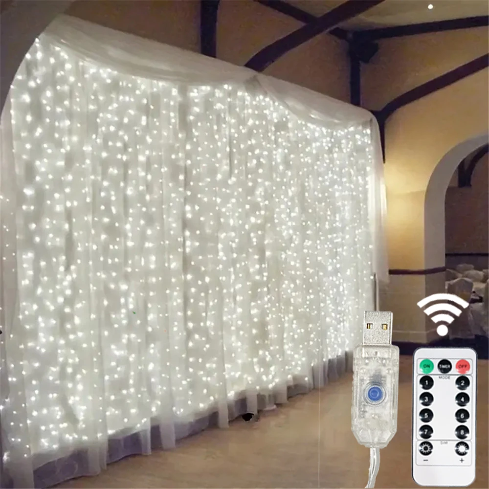 Festive LED Curtain Fairy Lights for Celebrations and Home Decor