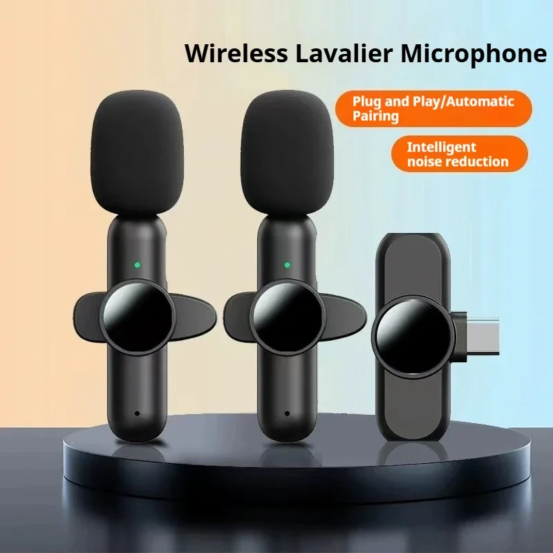 Wireless Lavalier Microphone Mini Portable Noise Reduction for iPhone Android