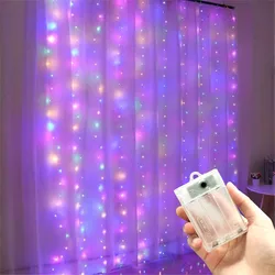 LED Curtain Fairy Lights - Festive Home & Outdoor Decoration - 3Mx1M 100LED (Multicolor)