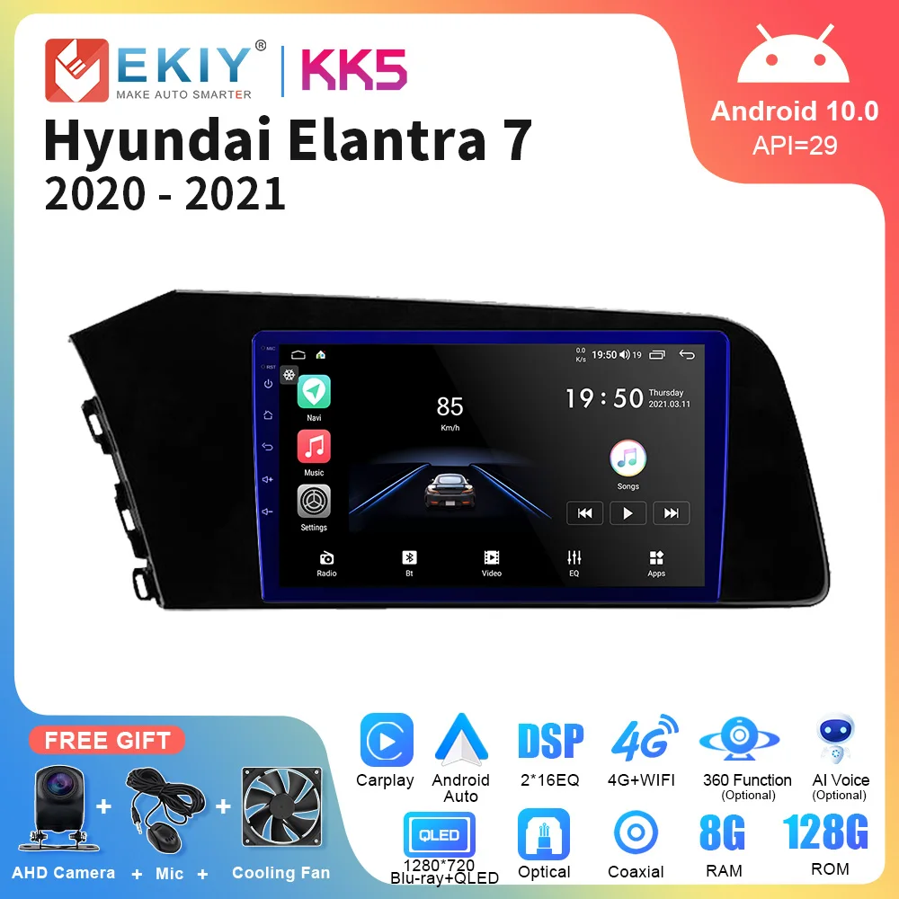 

EKIY KK5 Car Radio 2 Din Stereo Carplay For Hyundai Elantra 7 2020 - 2021 Multimedia Player Android Auto GPS Autoradio Head Unit
