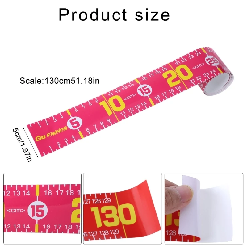 Self-Adhesive Fish Ruler Tool Waterproof Fishing Measuring Tape Sticker