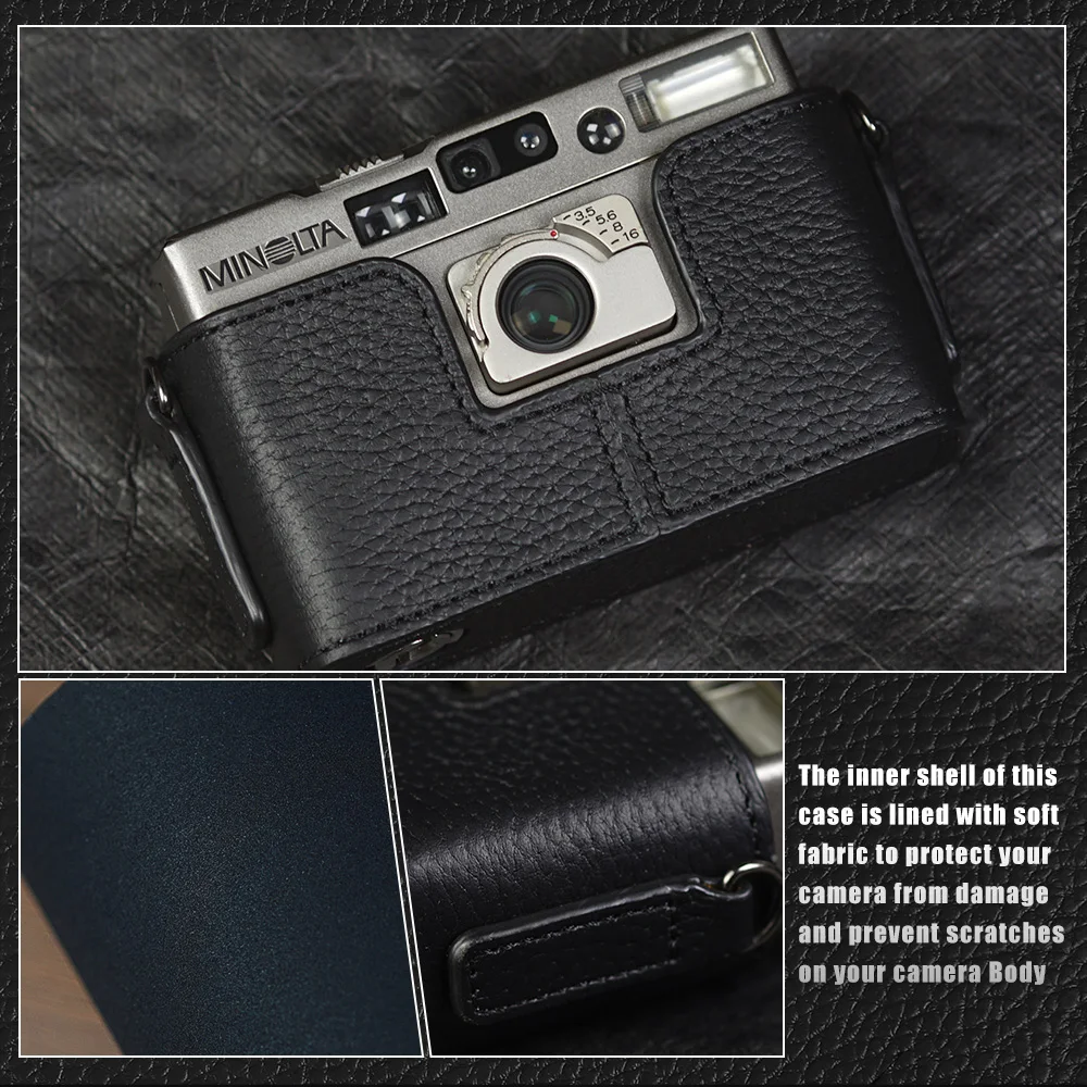 Handmade Genuine Leather Half Case Film Camera Protective