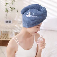 Women Magic Microfiber Shower Bathroom Bath Hat Solid Towel Quick-dry Soft Absorption Turban Hair Head Drying Cap Hair Towel 1