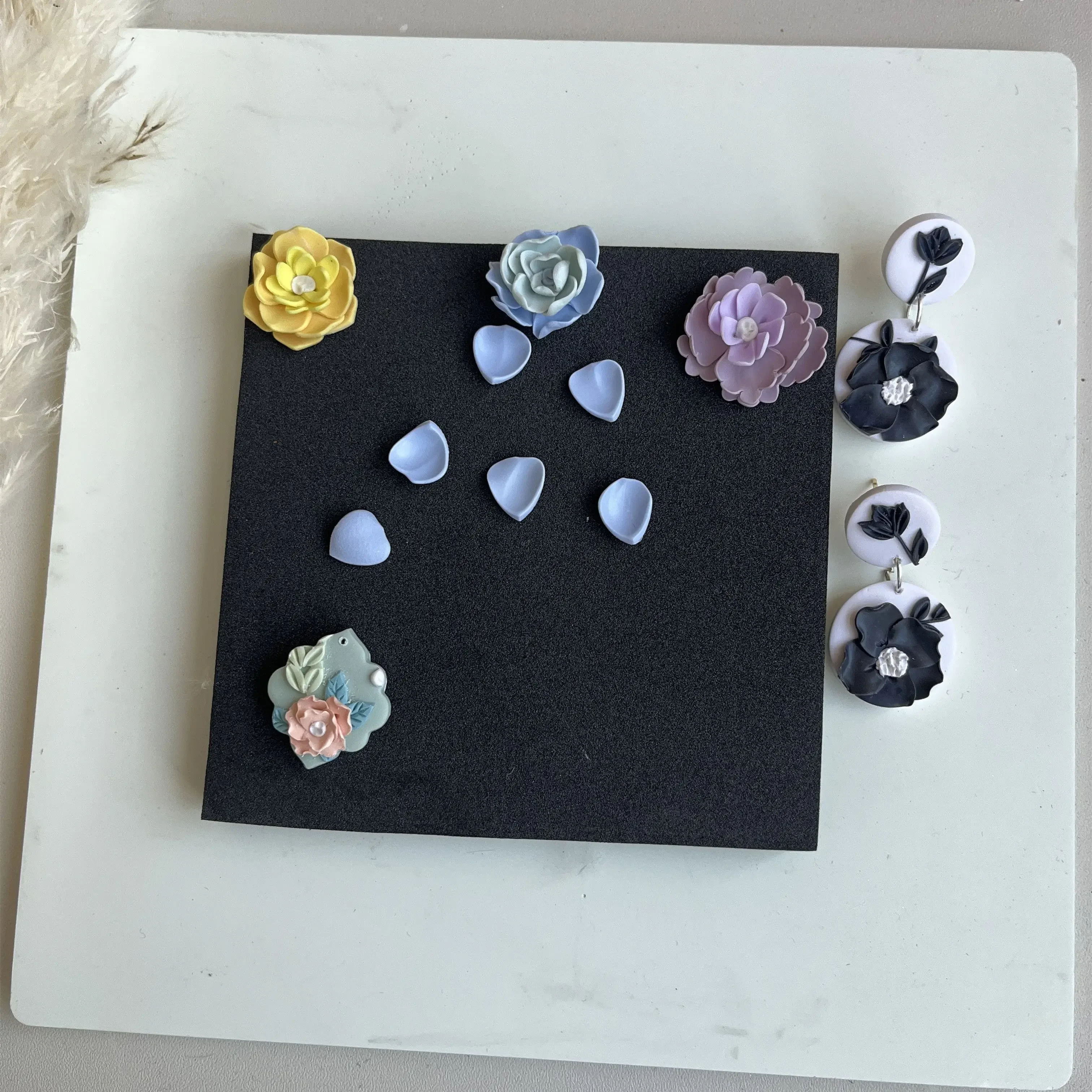 Soft Ceramic Petals DIY Exclusive Foam Cushion French Earrings U-Cut Mold Earrings Jewelry Pendant Making polymer clay tools clay sculpting tools pottery sculpting tools clay craft tool