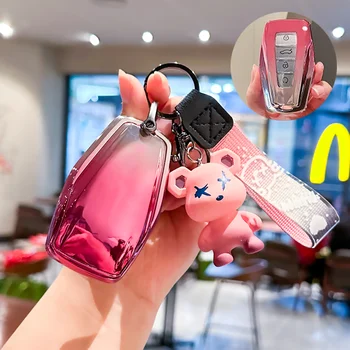 Fashion TPU for Geely Emgrand X7 EX7 Coolray 2019 2020 Atlas Boyue NL3 GT GC9 Borui Car Key Case Cover Fob Keychain Accessories 1
