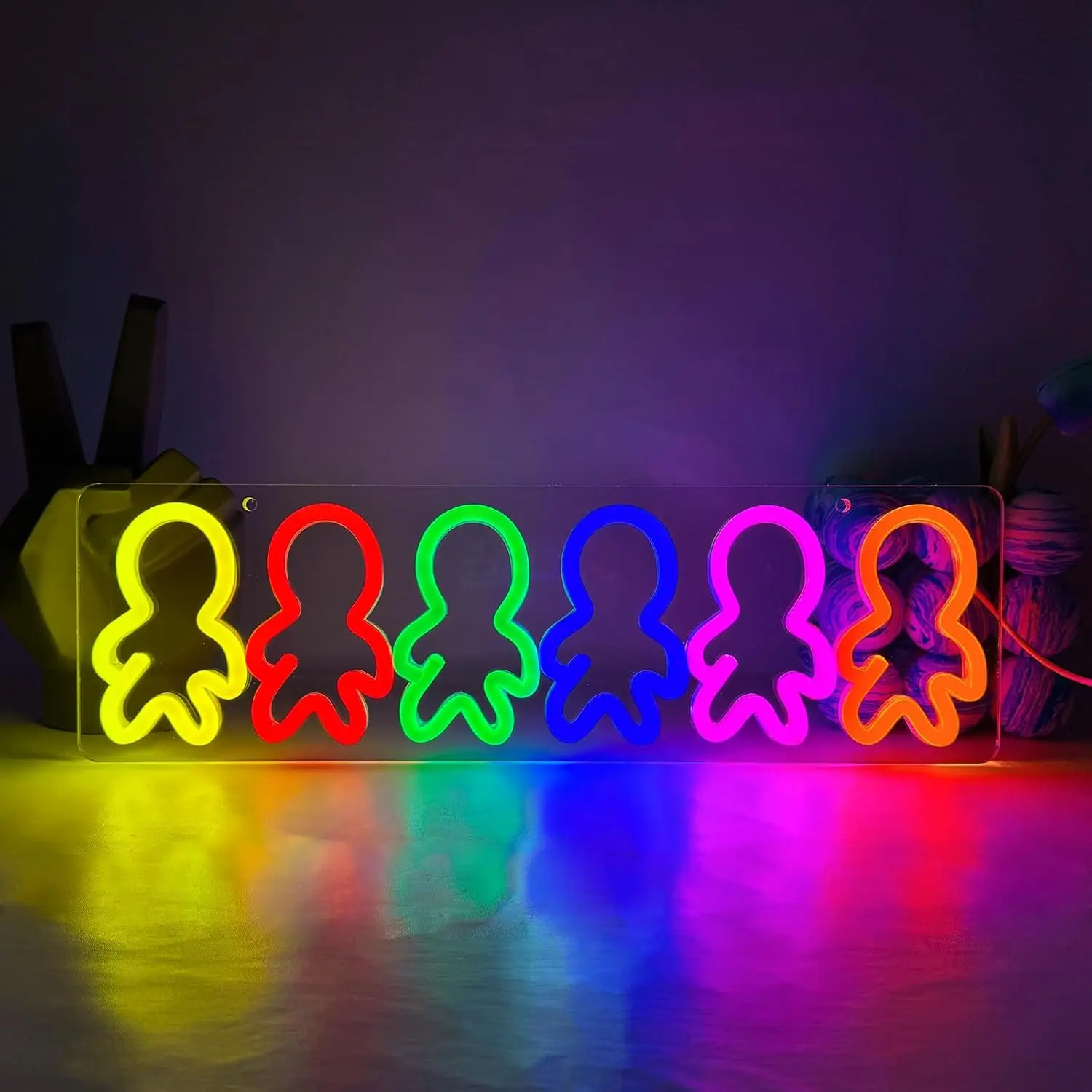 Six Dwarfs Neon Light Sign Anime Dimmable LED Neon Sign For Wall Decor Party Club Bar Game Room Decor Birthday Art Gift