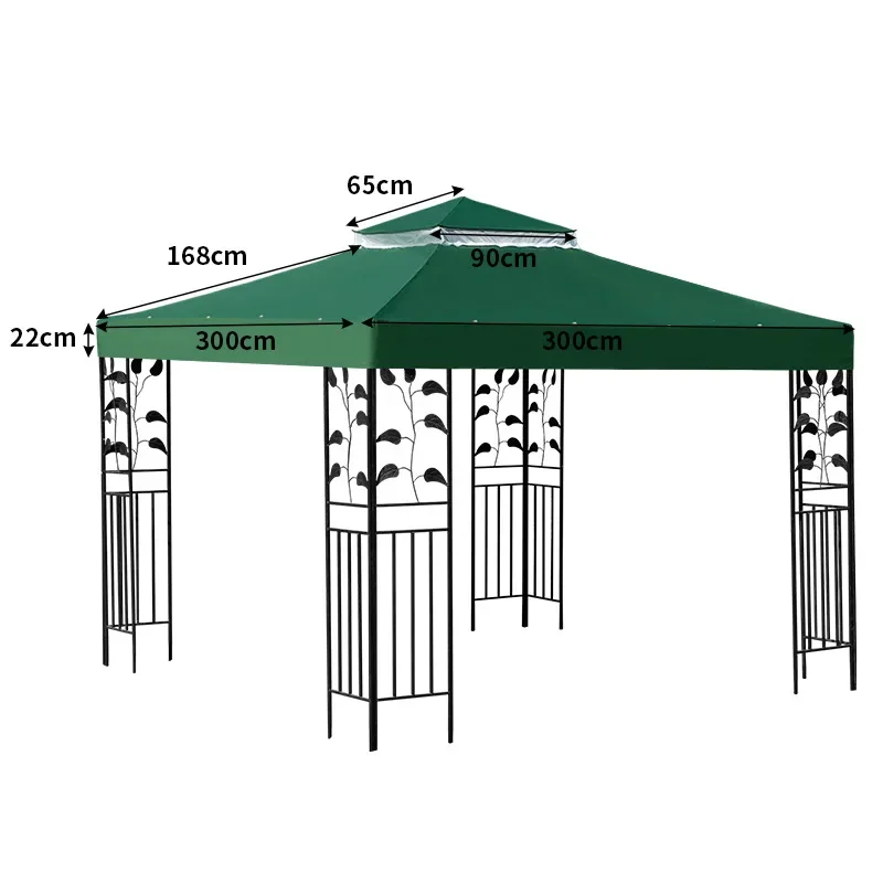 3x3M Garden Camping Awning Tent Shelter Waterproof Outdoor Tent Canopy Top Roof Sun Shadow Cover Gazebos Patio Garden Buildings