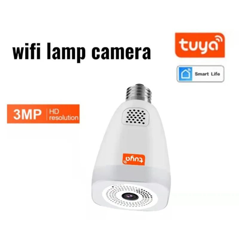 

Tuya Panoramic HD Bulb Camera Home Wireless WiFi Monitoring Lamp Camera 3MP Full Color Infrared Night Vision Two Way Intercom