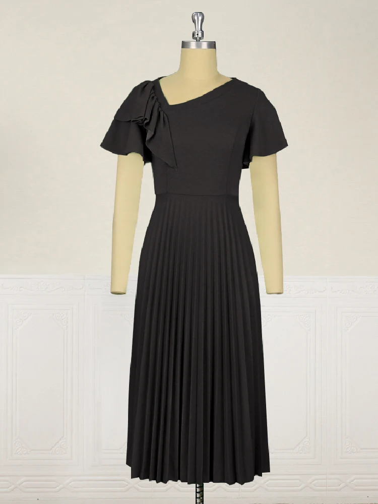 chinese dress ladies Black Square Neck A-line Midi Dress – AX Paris main image 1