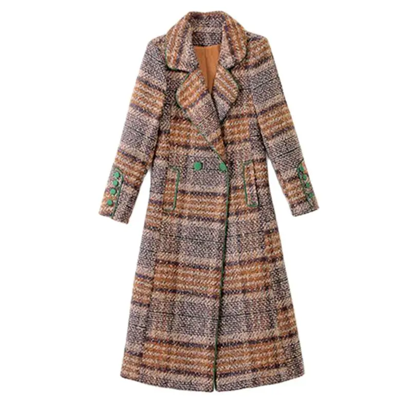 High-grade Cashmere Coat Women's Woolen Long 2022 New Korean Version Of  Waist Slim Plaid Wool Over-the-knee Fashion Coat Women's - AliExpress