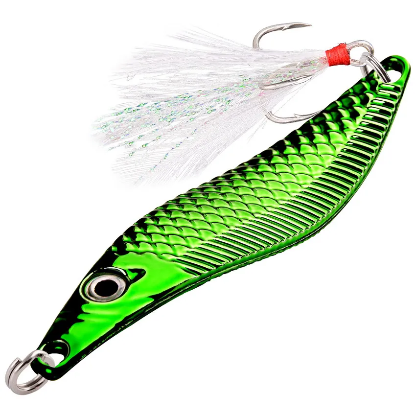 Metall VIB Leech Spinner Löffel Köder 7g 10g 15g 20g Künstliche Köder Mit Feder Haken Nacht angelgerät für Bass Hecht Barsch – Detail 9