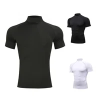 1pcs Men T-Shirts Running Shirt Boys Basketball Shirts Men's Jersey Sportswear Mens Jogging Quick Dry Mock Neck Fitness Tops 1