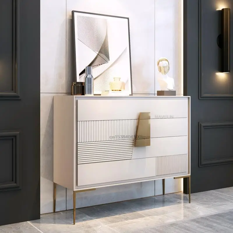 Italian Minimalist Five-Drawer Cabinet Combination Modern Large Villa Living Room Light Luxury Style Storage Cabinet Furniture