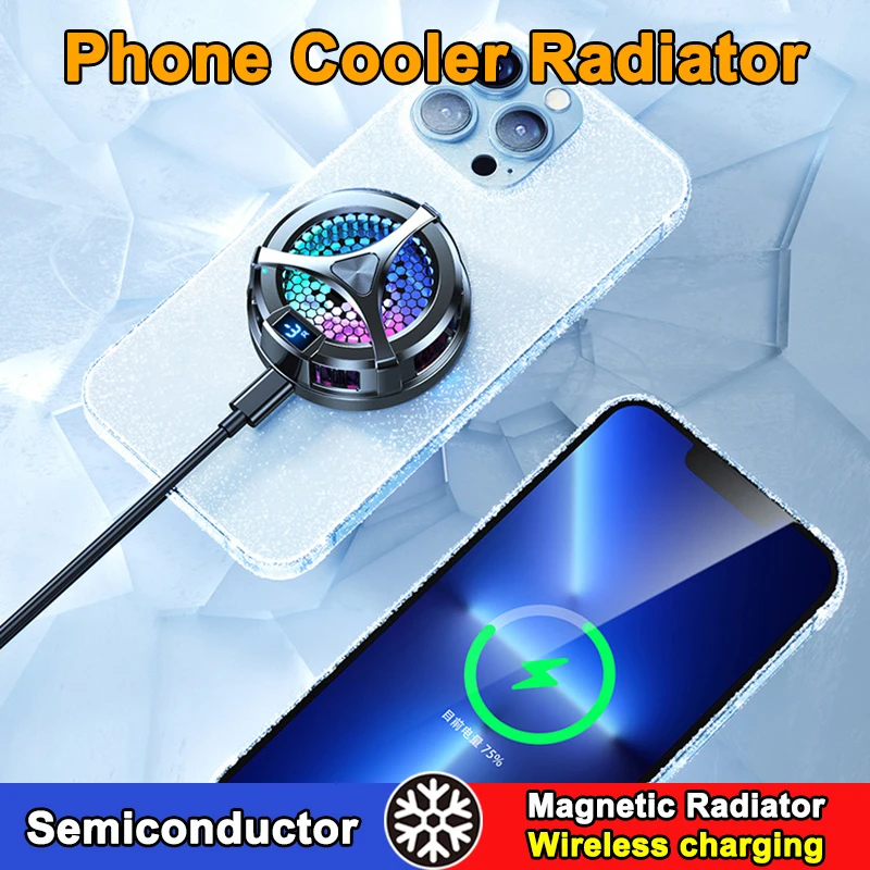 Mobile Phone External Cooler Semiconductor Magnetic Fan Game with wireless charging Magsafe PUBG Machine tablet Radiator cooling