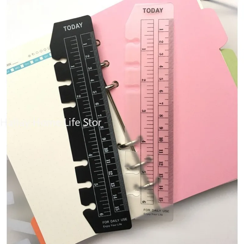 6 Hole A5 A6 A7 Bookmark Straight Ruler Children Math Drafting Drawing Ruler Clear Flexible Dividing