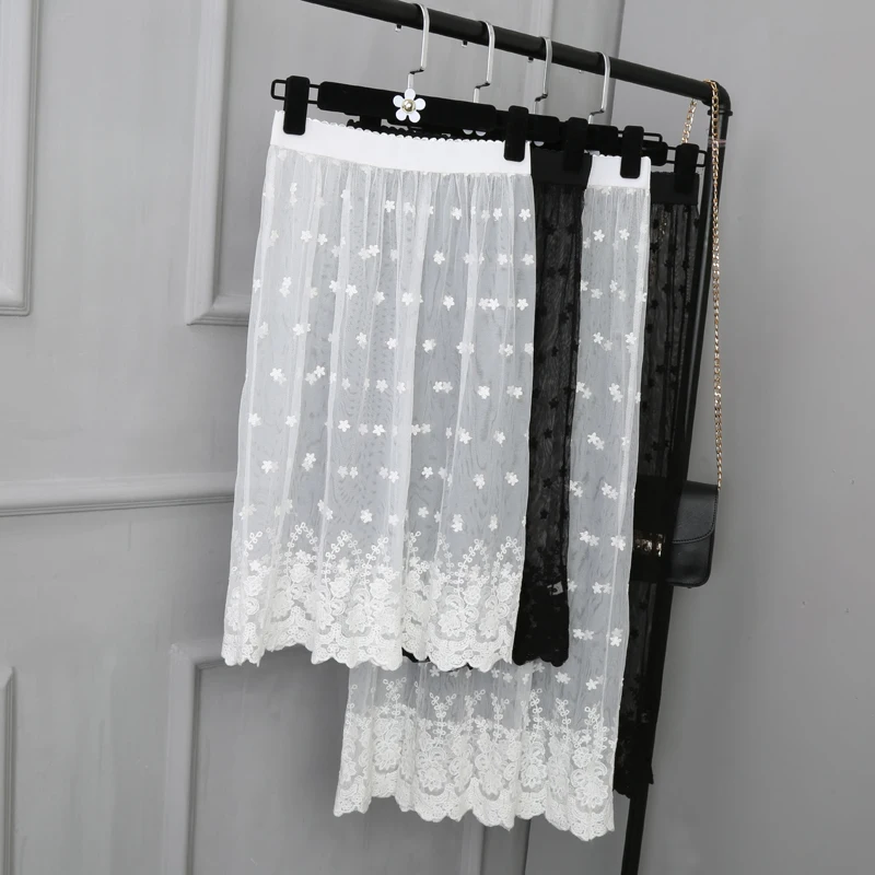 Spring and summer all-match white fashion beautiful lace basic bust skirt women short half slip petticoat underskirt lining lolita underskirt