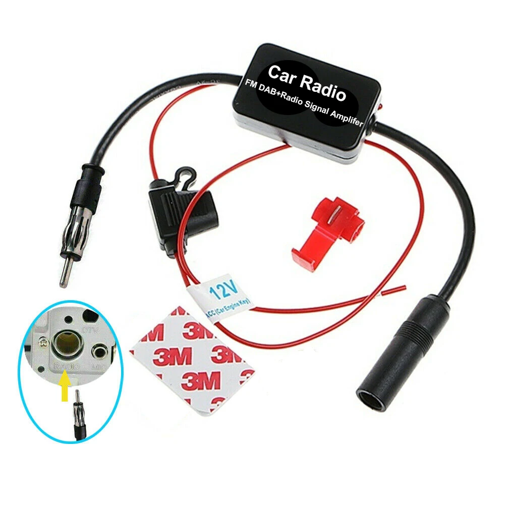 

Universal 12V AM FM Signal Amp Amplifier Booster Car Antenna Radio signal amplifier for Marine Car Boat Truck
