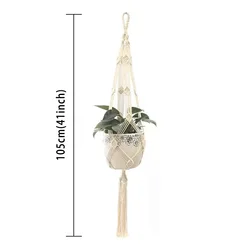 Handcrafted Macrame Hanging Planter for Courtyard and Garden Decor (166)