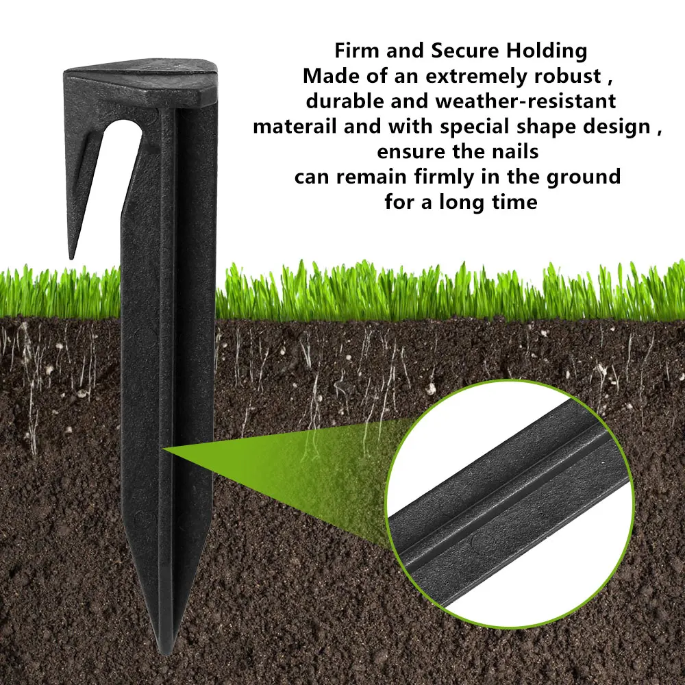 100Pcs Plastic Tent Stakes Tent Nail Heavy Duty 8.5 cm High Pegs Spike Hook Outdoor Camping Fixing Pins Canopy Stakes