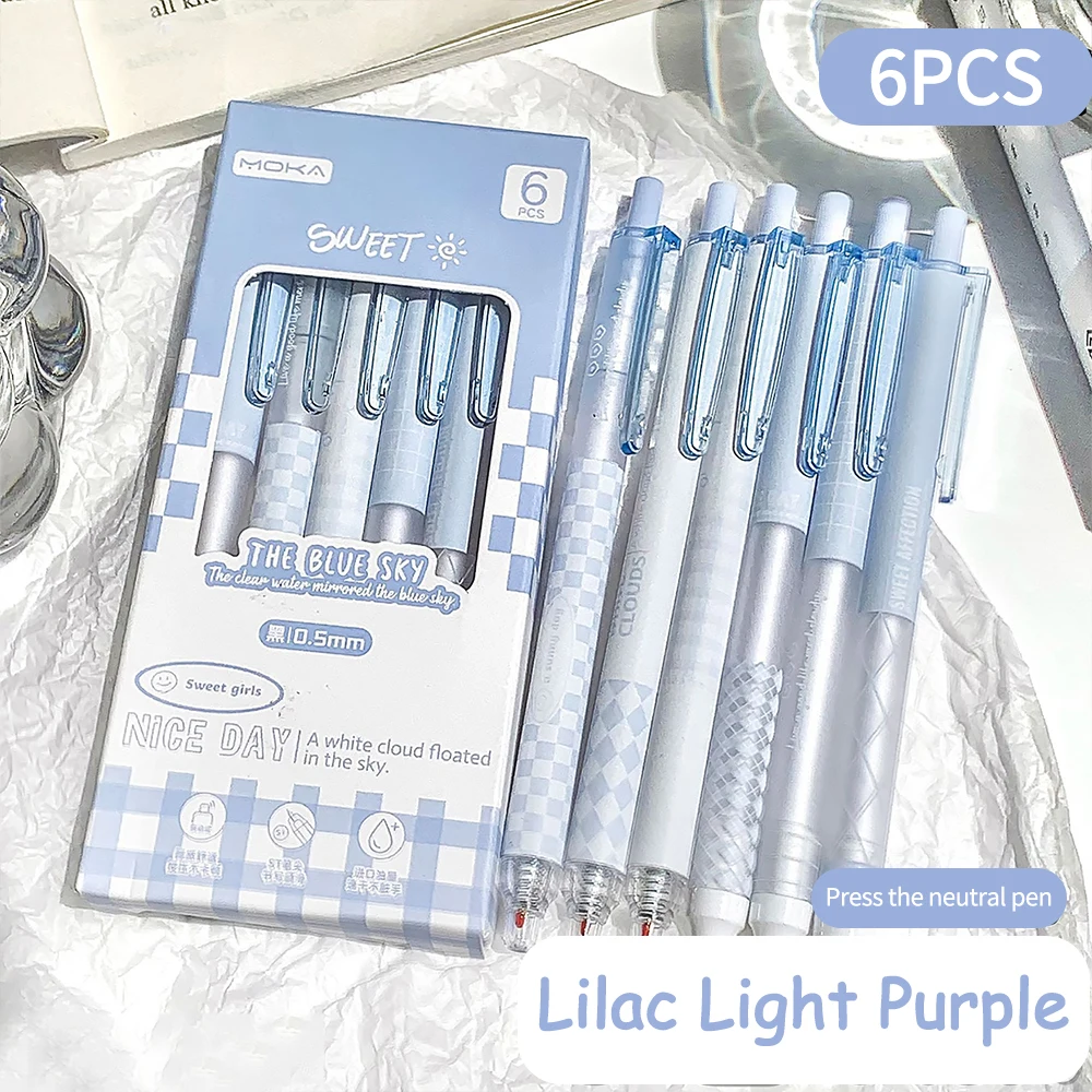 6 teile/los Gel Stift Cartoon Studenten Gute Schreiben Praxis Quick Dry Drücken Stift Ins Neutral Schwarz Kugelschreiber 0,5mm – Detail 4