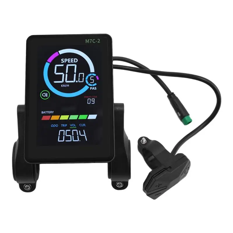 AED9-M7C-2 전기 자전거 LCD 디스플레이 미터 24V 36V 48V 60V 전동 스쿠터 LCD 패널 USB UART 포함 산악 전기 자전거용 5핀