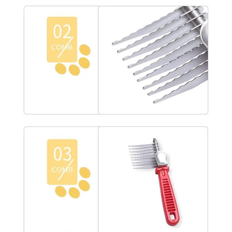 Pente de aço inoxidável para cães e gatos, ideal para desembaraçar e remover nós nos pelos._voghion.com