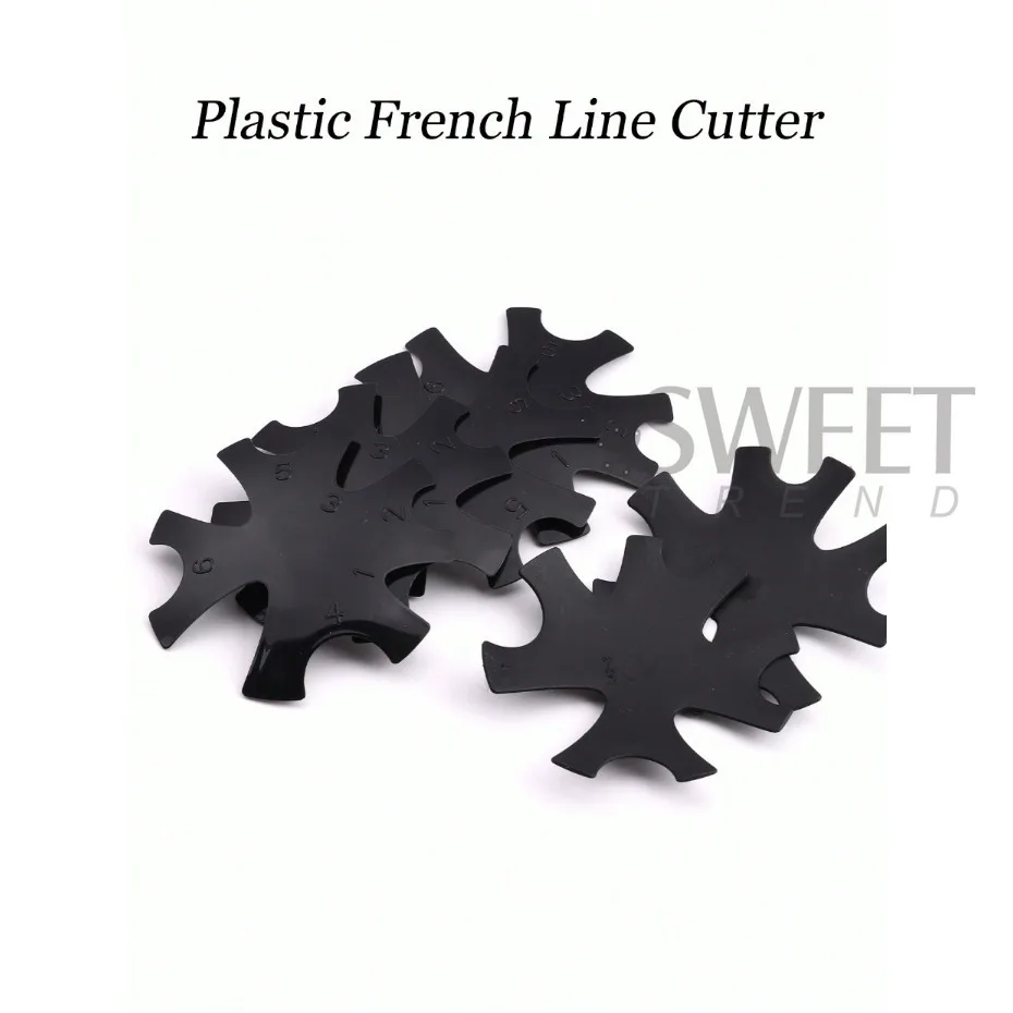 5pcs Plastic Manicure Edge Trimmer Templates French Wave Line Cutter New DIY Decorations Plate Module Manicure Gel Cutter Tools