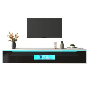 Mobile TV, mobile TV lucido, abbinamento di colori in bianco e nero, con illuminazione LED che cambia colore 1