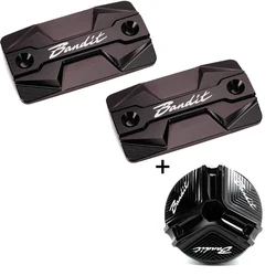 Motorcycle Front Brake Fluid Reservoir Cover Cap Protection (1 Set - Black)