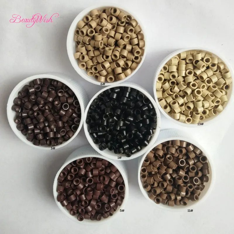 3.5x2.0 Screw Micro Ring Hair Extension Microringe Micro Links Rings Beads Links With Screws Thread Aluminium Screw Micro Ring