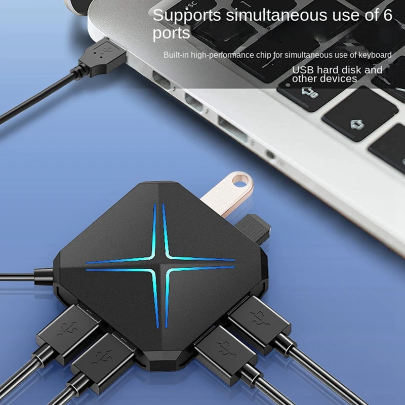 

Usb-хаб 3,0 сплиттер 1 Drag 6 высокоскоростной со звуковой картой TF SD картой Многофункциональный преобразователь расширения простой в установке