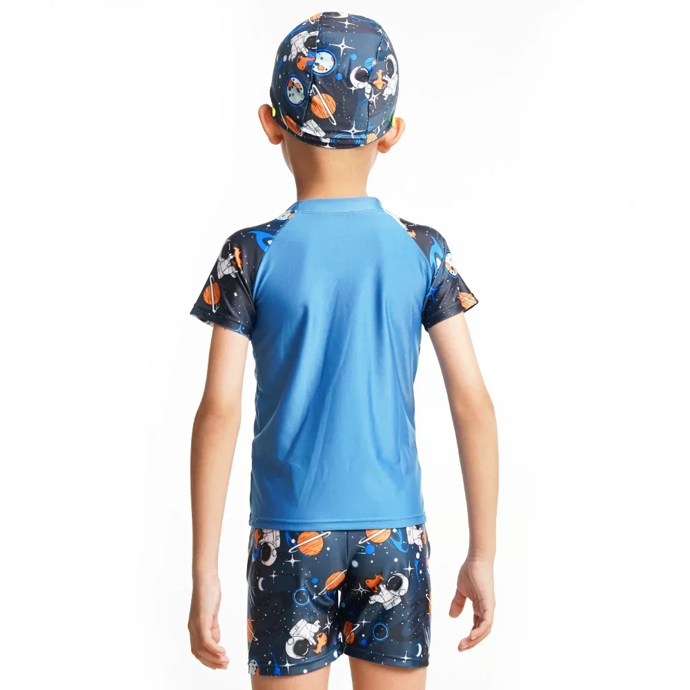 Cartoon Children's Swimwear Breathable Cartoon Boys Toddler Baby Split Design Swimsuit Beachwear Hat children swimsuit