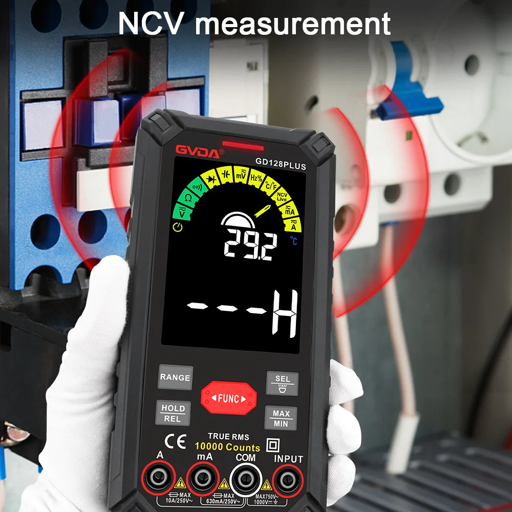 Digital Multimeter GVDA Professional Digital Multimeter True RMS Capacitance Tester Rechargeable Battery