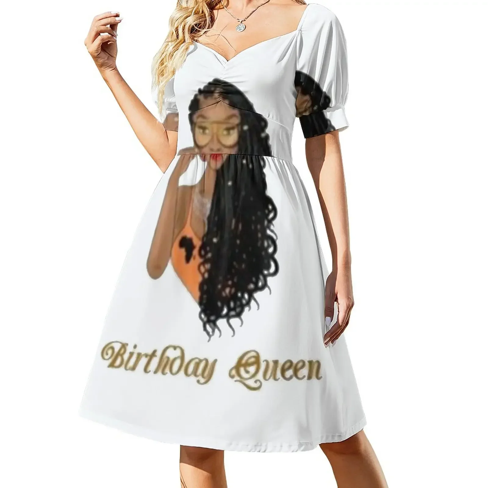 thumbnail image 1 of Vestido de cumpleaños de manga corta, lindo vestido de lujo para mujer, vestido de fiesta, vestidos de verano para mujer., 1 of 7