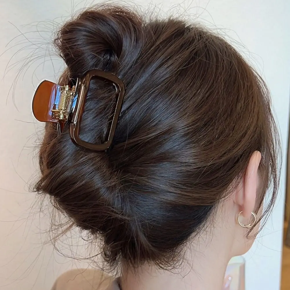 

Acetic Acid Mini Hair Claw Hollow Out Y2K Acetate Hair Clips Hair Grab Clip High Ponytail Clip Square Barrettes Headwear