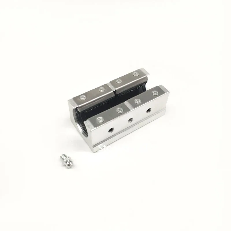 2Pcs SBR20LUU 20mm Aluminum Block 20mm Linear Motion Ball Bearing Slide Match Use SBR20 Guide Rail