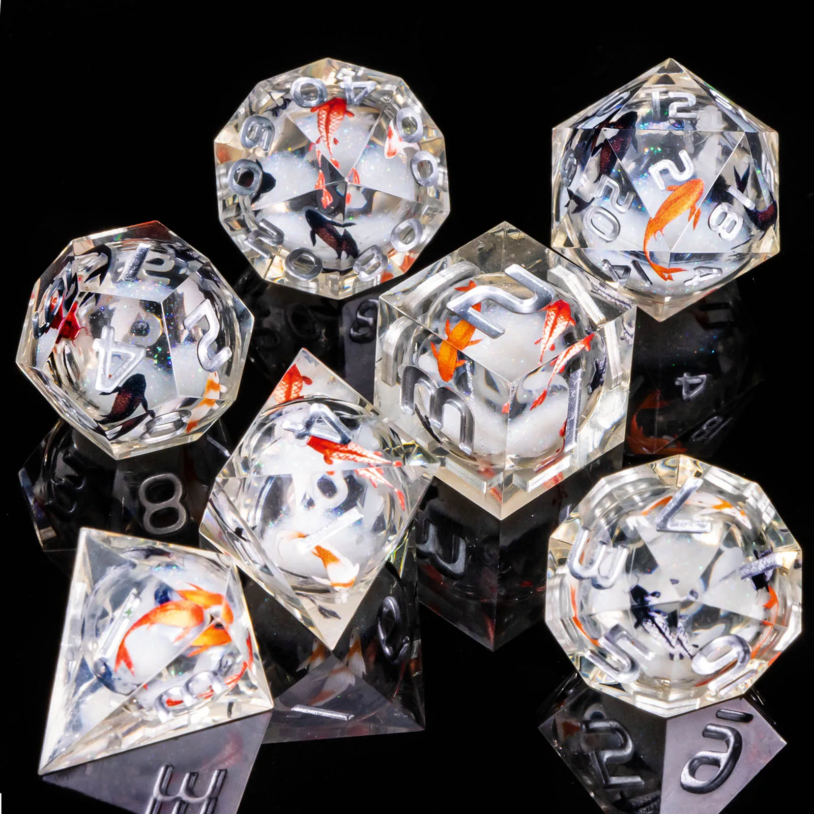 Colorful D and D Resin Liquid Flow Core Dice Role Playing Games DND Dungeon and Dragon Pathfinder Accessory For Polyhedral D&D game dice dice set acrylic dice