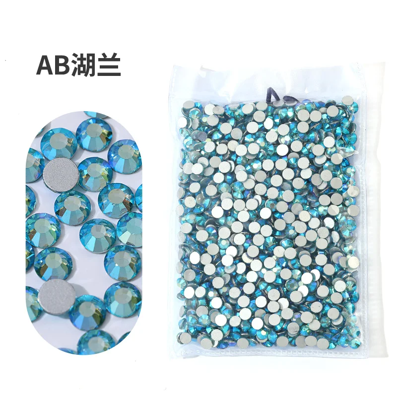 SS3-SS30 컬러풀 크리스탈 AB 무열 수리 워터 다이아몬드 플랫 백 야광 네일 DIY 의류, 14400 개