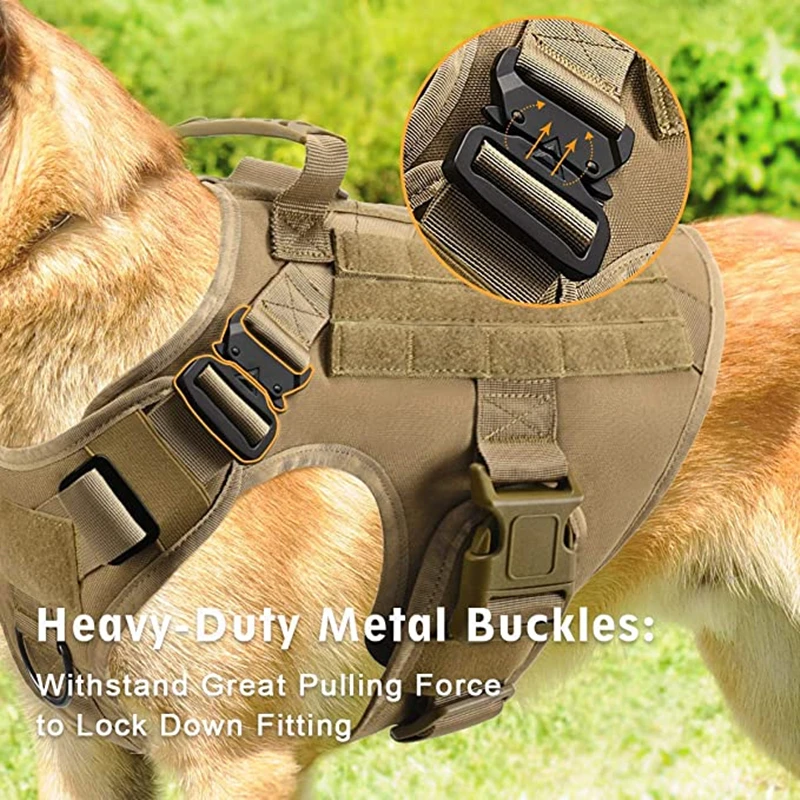 K9 Tactical Military Vest Pet German Shepherd Golden Retriever Tactical Training Dog Harness and Leash Set For All Breeds Dogs - Image 3