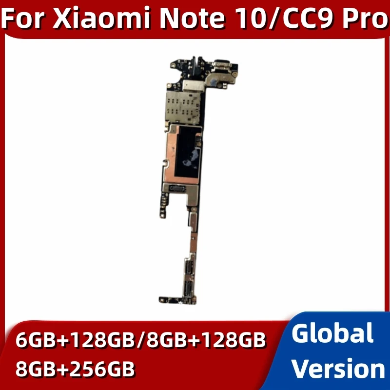 Motherboard for Xiaomi Mi Note 10, CC9 Pro, Original Unlocked Logic Circuits Board, Global Version, 128GB ROM
