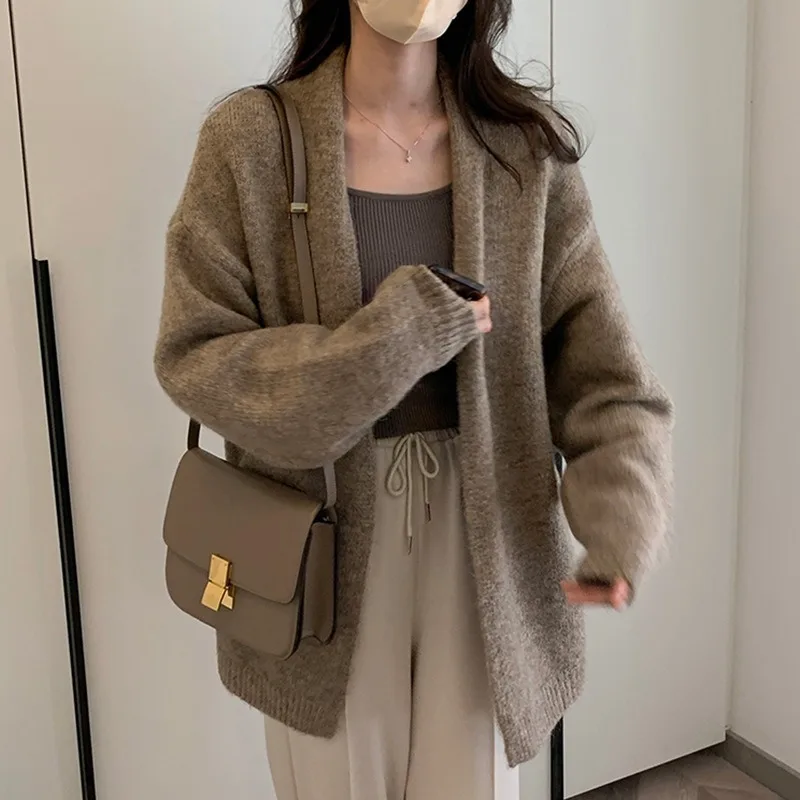 

Gentle Wind Sweater Cardigan Female Loose Outside Wear 2022 Autumn and Winter New Lazy Wind Temperament Knitted Sweater Jacket