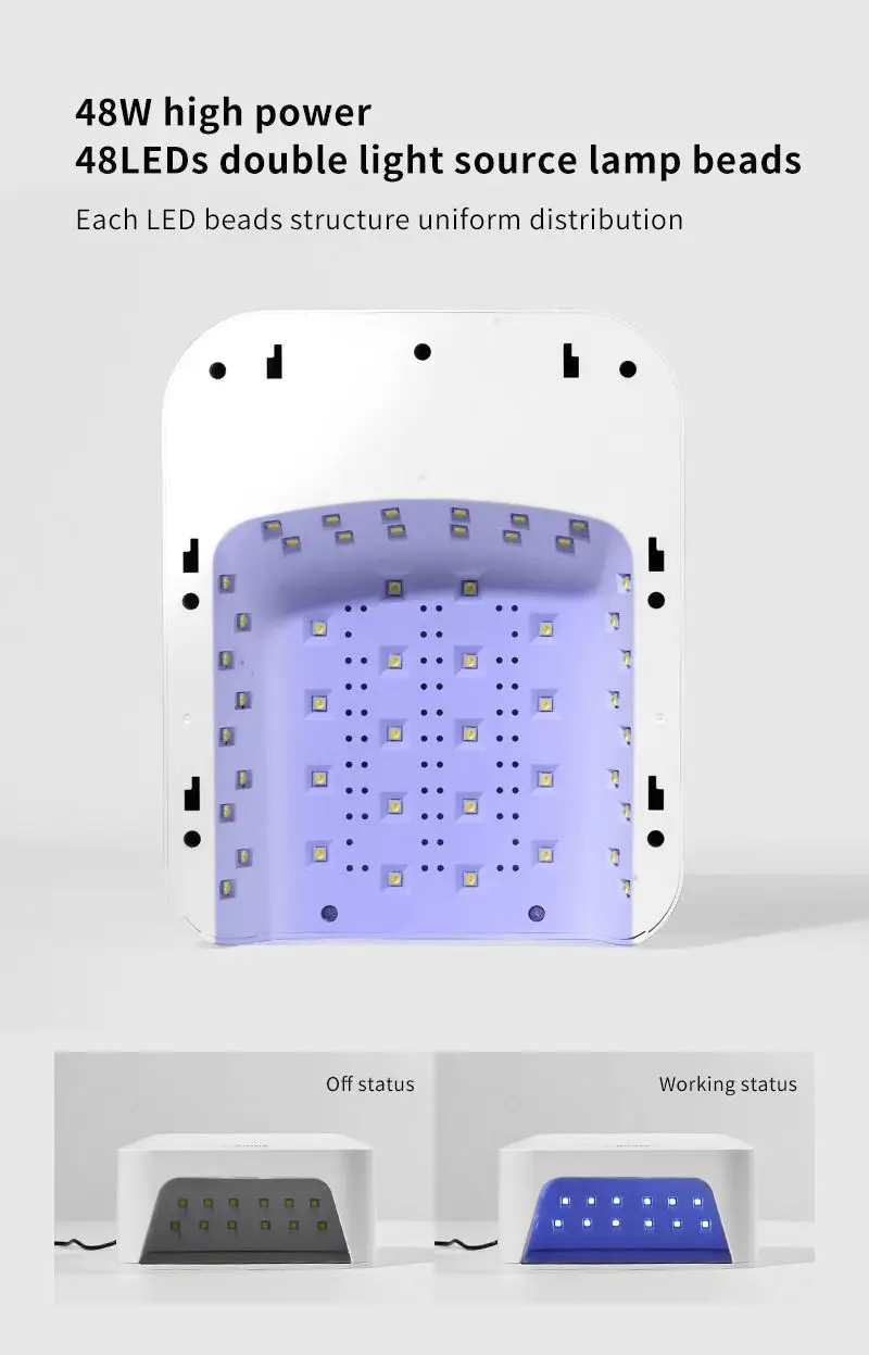 휴대용 충전식 LED UV 램프, 전문 네일 드라이어, 자동 센서, 네일 아트 기계용, 48LED, Q10, 신상
